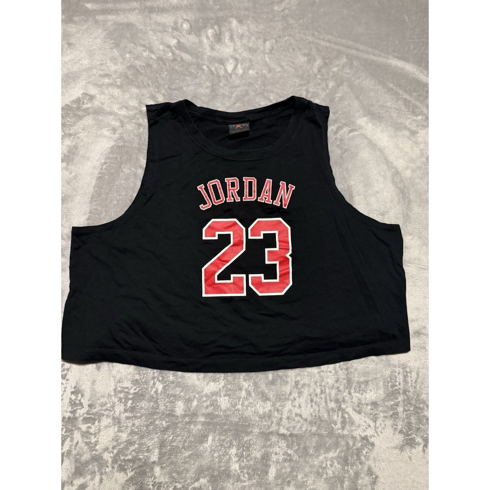 Jordan Crop Tank Top Women 2XL Black Michael Jordan 23 Graphic Activewear